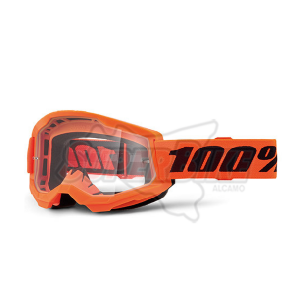 MASCHERA 100% STRATA 2 NEON ORANGE LERNTE TRASPARENTE